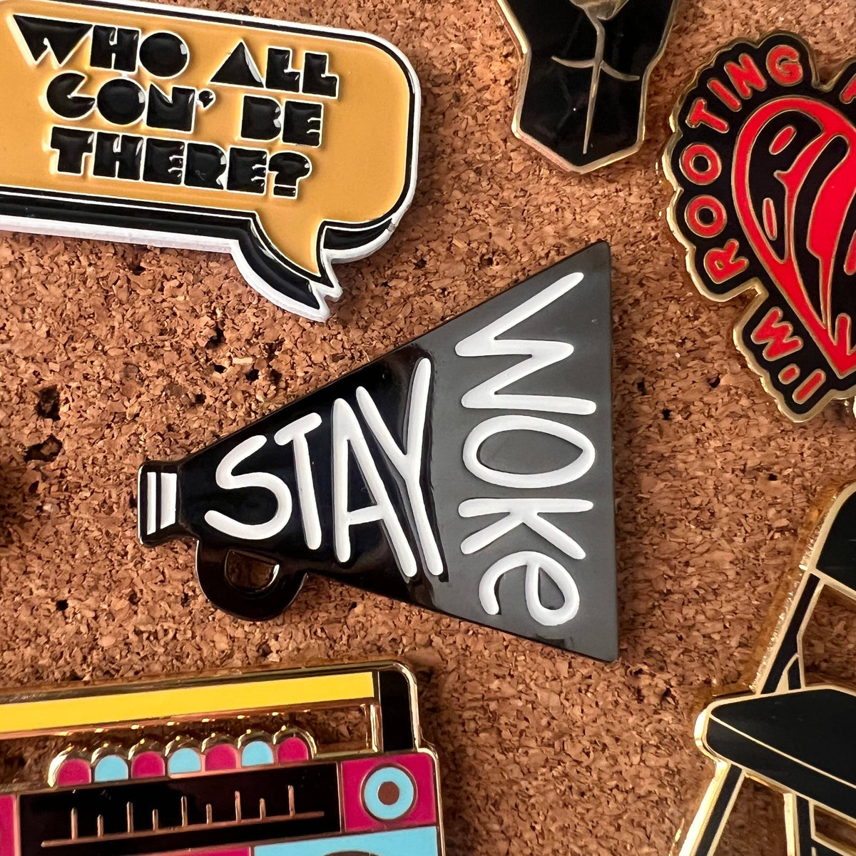 Stay Woke Enamel Pin