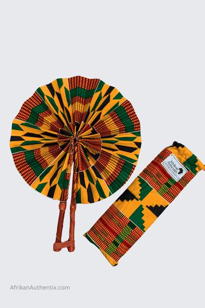 African Folding Fans Assorted Set of 20 Kente print Fans