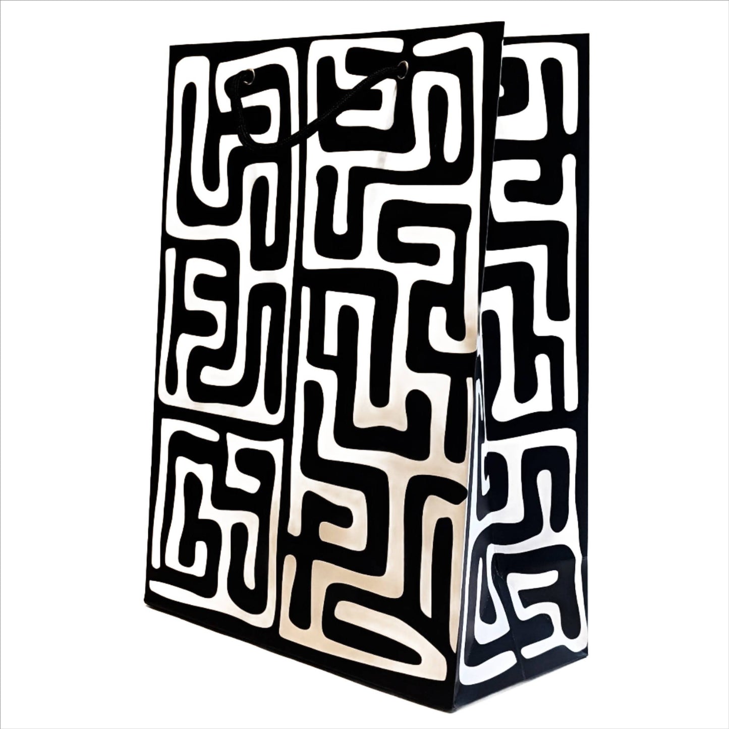Gift Bag - Kuba Cloth (Black and White)