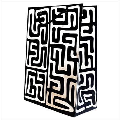 Gift Bag - Kuba Cloth (Black and White)