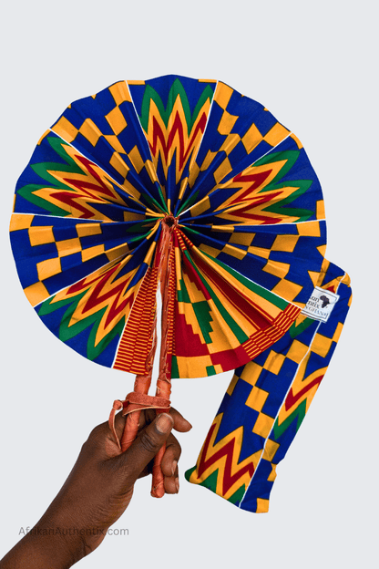 African Folding Fans Assorted Set of 20 Kente print Fans