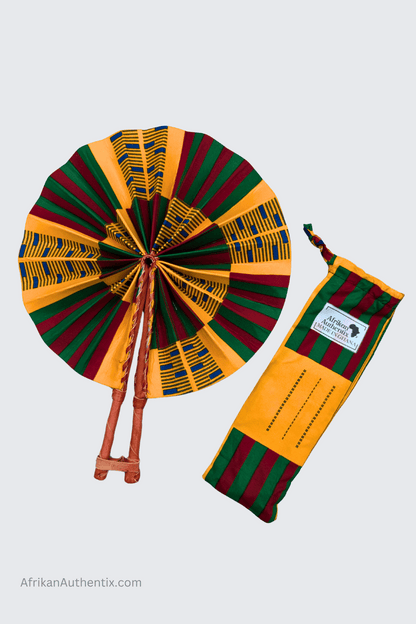 African Folding Fans Assorted Set of 20 Kente print Fans