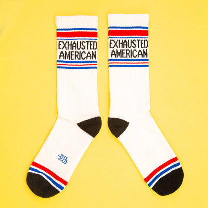 Exhausted American Gym Crew Socks