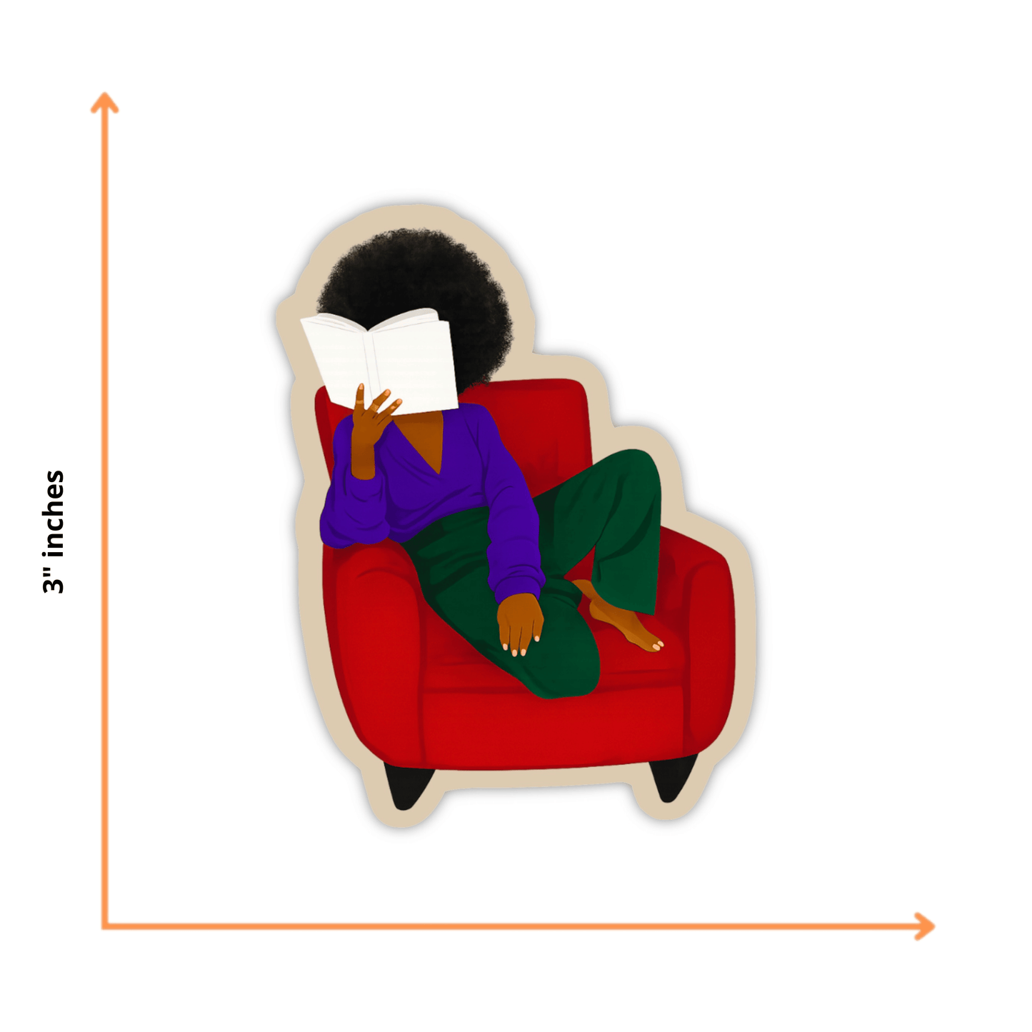 Red Reading Chair Sticker