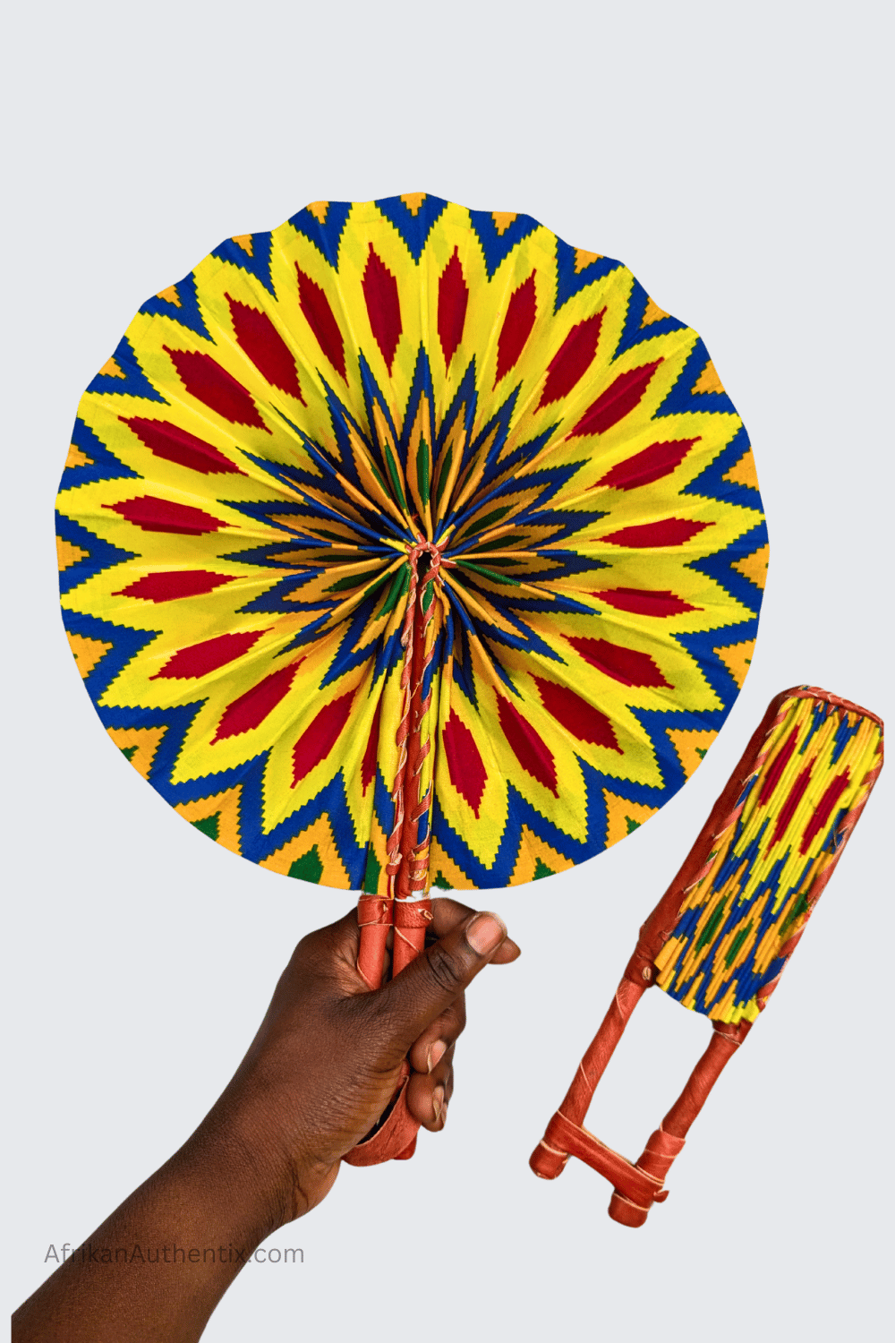 African Folding Fans Assorted Set of 20 Kente print Fans
