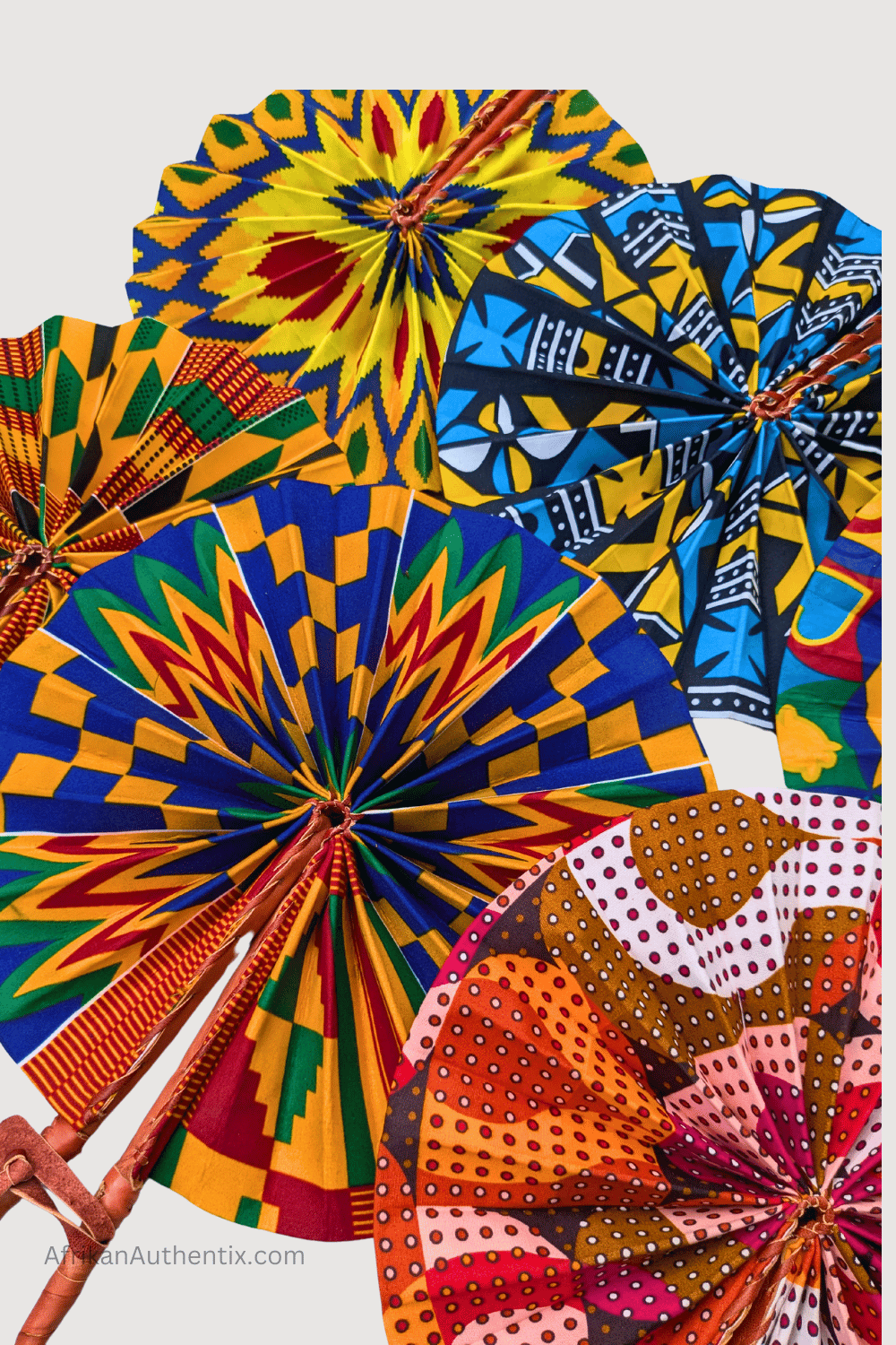 African Folding Fans Assorted Set of 20 Kente print Fans
